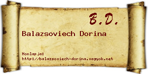 Balazsoviech Dorina névjegykártya